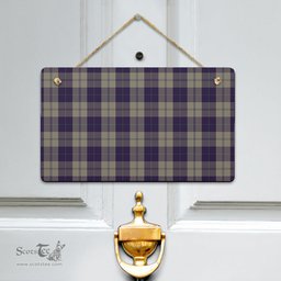Scottish Cunningham Dress Blue Dancers Clan Tartan Door Sign - Classic Scottish Plaid Tartan Plaid