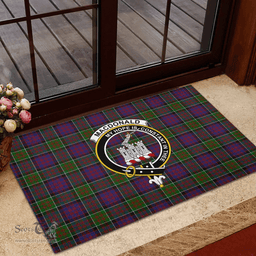 Scottish MacDonald of Clanranald Clan Tartan Rubber Door Mat - Classic Scottish Plaid Tartan Plaid