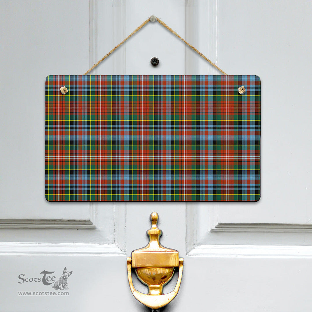 Scottish Caledonia Ancient Clan Tartan Door Sign - Classic Scottish Plaid Tartan Plaid