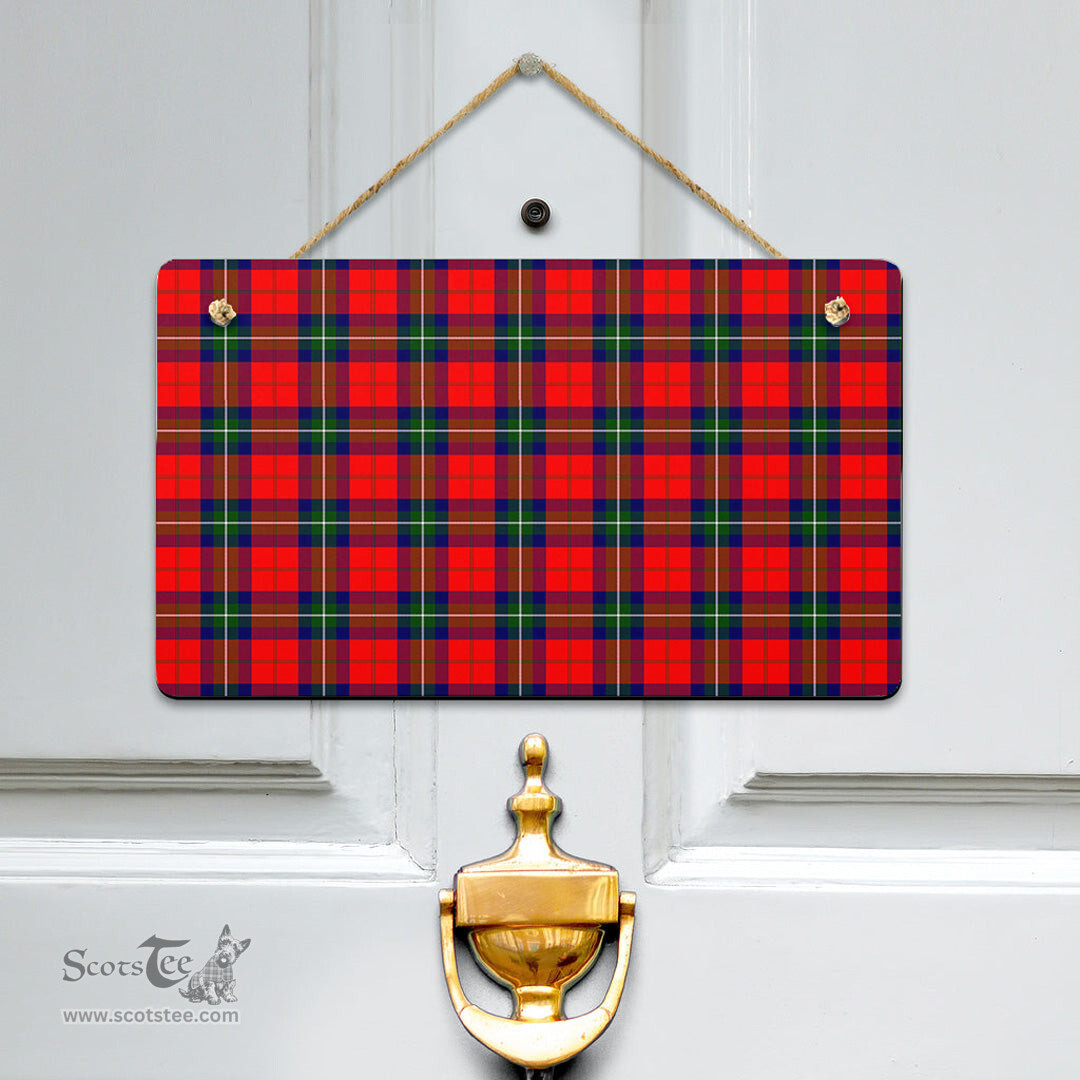 Scottish Ruthven Modern Clan Tartan Door Sign - Classic Scottish Plaid Tartan Plaid