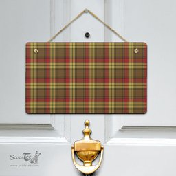 Scottish MacMillan Old Weathered Clan Tartan Door Sign - Classic Scottish Plaid Tartan Plaid