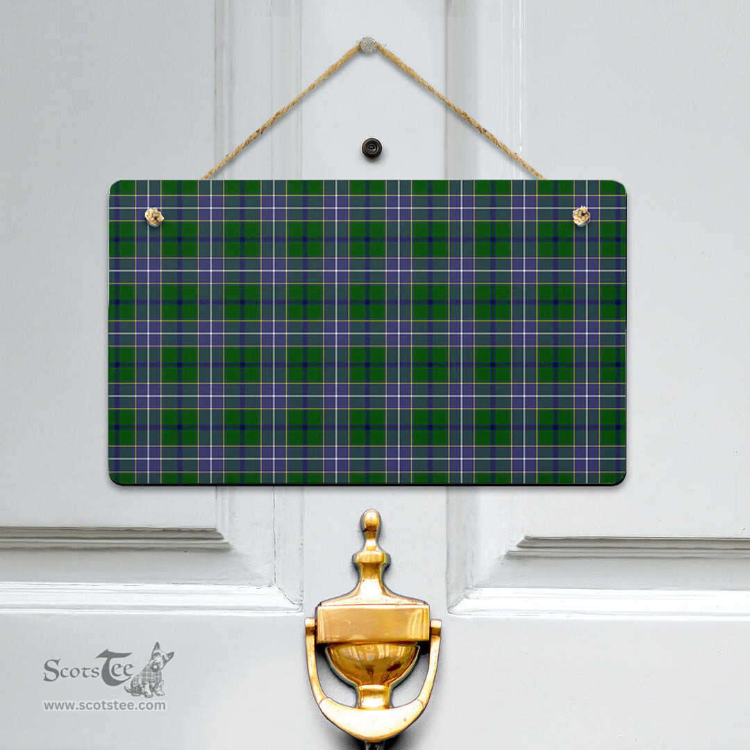 Scottish Wishart Hunting Modern Clan Tartan Door Sign - Classic Scottish Plaid Tartan Plaid