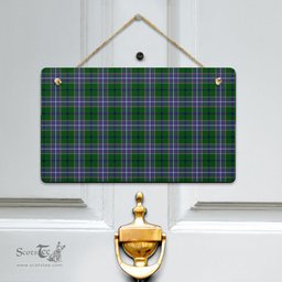 Scottish Wishart Hunting Modern Clan Tartan Door Sign - Classic Scottish Plaid Tartan Plaid