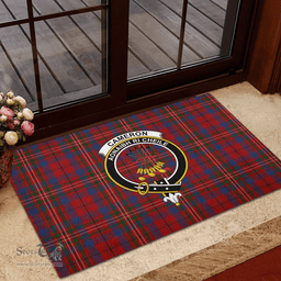 Scottish Cameron of Locheil Clan Tartan Rubber Door Mat - Classic Scottish Plaid Tartan Plaid