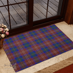Scottish Chisholm Hunting Modern Clan Tartan Rubber Door Mat - Classic Scottish Plaid Tartan Plaid