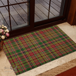 Scottish Drummond of Strathallan or Ogilvy Clan Tartan Rubber Door Mat - Classic Scottish Plaid Tartan Plaid