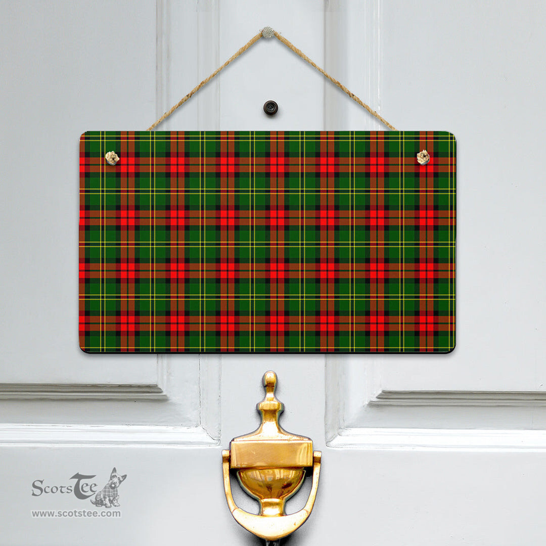 Scottish Blackstock Clan Tartan Door Sign - Classic Scottish Plaid Tartan Plaid