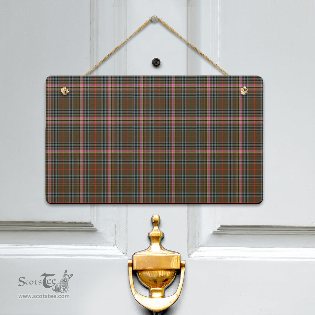 Scottish Kennedy Weathered Clan Tartan Door Sign - Classic Scottish Plaid Tartan Plaid
