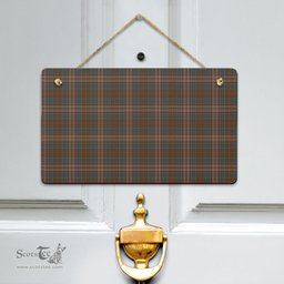 Scottish Kennedy Weathered Clan Tartan Door Sign - Classic Scottish Plaid Tartan Plaid