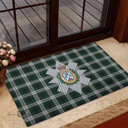 Scottish Blackwatch Dress (Symmetrical) Clan Tartan Rubber Door Mat - Classic Scottish Plaid Tartan Plaid