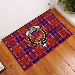 Scottish Cameron of Lochiel Modern Clan Tartan Rubber Door Mat - Classic Scottish Plaid Tartan Plaid