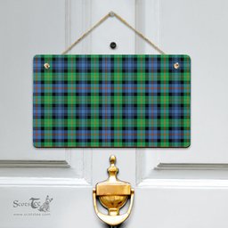 Scottish Murray of Atholl Ancient Clan Tartan Door Sign - Classic Scottish Plaid Tartan Plaid