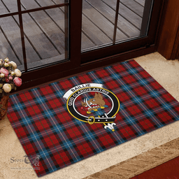 Scottish Baillie of Polkemmet Red Clan Tartan Rubber Door Mat - Classic Scottish Plaid Tartan Plaid