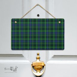Scottish Stewart Hunting Modern Clan Tartan Door Sign - Classic Scottish Plaid Tartan Plaid