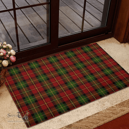 Scottish Blackstock Red Dress Clan Tartan Rubber Door Mat - Classic Scottish Plaid Tartan Plaid