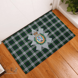 Scottish Blackwatch Dress (Symmetrical) Clan Tartan Rubber Door Mat - Classic Scottish Plaid Tartan Plaid