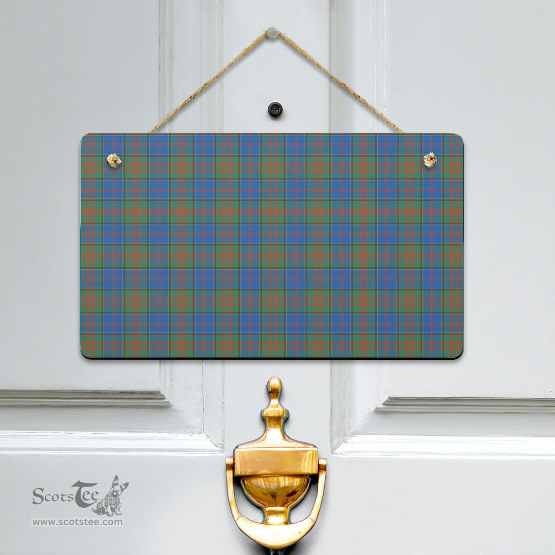 Scottish Stewart of Appin Hunting Ancient Clan Tartan Door Sign - Classic Scottish Plaid Tartan Plaid
