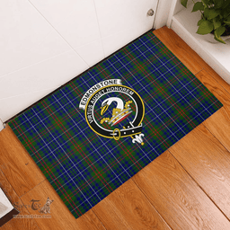 Scottish Edmonstone of Duntreath Clan Tartan Rubber Door Mat - Classic Scottish Plaid Tartan Plaid