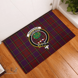 Scottish Anderson of Kinnedear Red Clan Tartan Rubber Door Mat - Classic Scottish Plaid Tartan Plaid