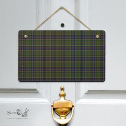 Scottish MacMillan Hunting Modern Clan Tartan Door Sign - Classic Scottish Plaid Tartan Plaid