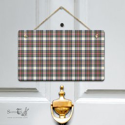 Scottish Stewart Dress Ancient Clan Tartan Door Sign - Classic Scottish Plaid Tartan Plaid