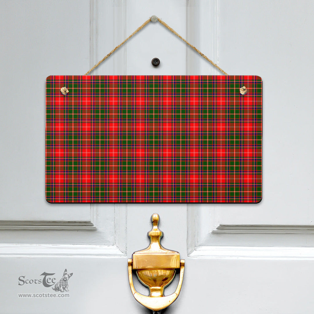 Scottish Somerville Modern Clan Tartan Door Sign - Classic Scottish Plaid Tartan Plaid