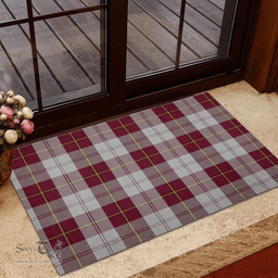 Scottish Cunningham Dress Burgundy (Dance) Clan Tartan Rubber Door Mat - Classic Scottish Plaid Tartan Plaid