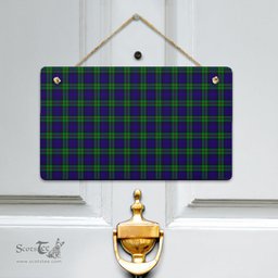 Scottish MacKinlay Modern Clan Tartan Door Sign - Classic Scottish Plaid Tartan Plaid