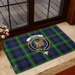 Scottish Baillie of Polkemmet Clan Tartan Rubber Door Mat - Classic Scottish Plaid Tartan Plaid