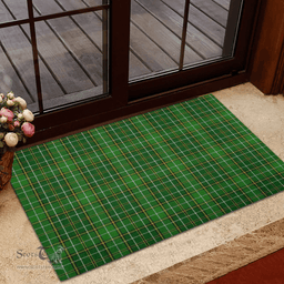 Scottish Forrester or Foster Hunting Clan Tartan Rubber Door Mat - Classic Scottish Plaid Tartan Plaid