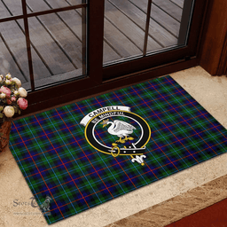 Scottish Campbell of Cawdor Modern Clan Tartan Rubber Door Mat - Classic Scottish Plaid Tartan Plaid