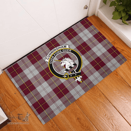 Scottish Cunningham Dress Burgundy (Dance) Clan Tartan Rubber Door Mat - Classic Scottish Plaid Tartan Plaid