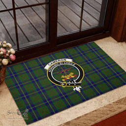 Scottish Cameron of Lochiel Hunting Clan Tartan Rubber Door Mat - Classic Scottish Plaid Tartan Plaid