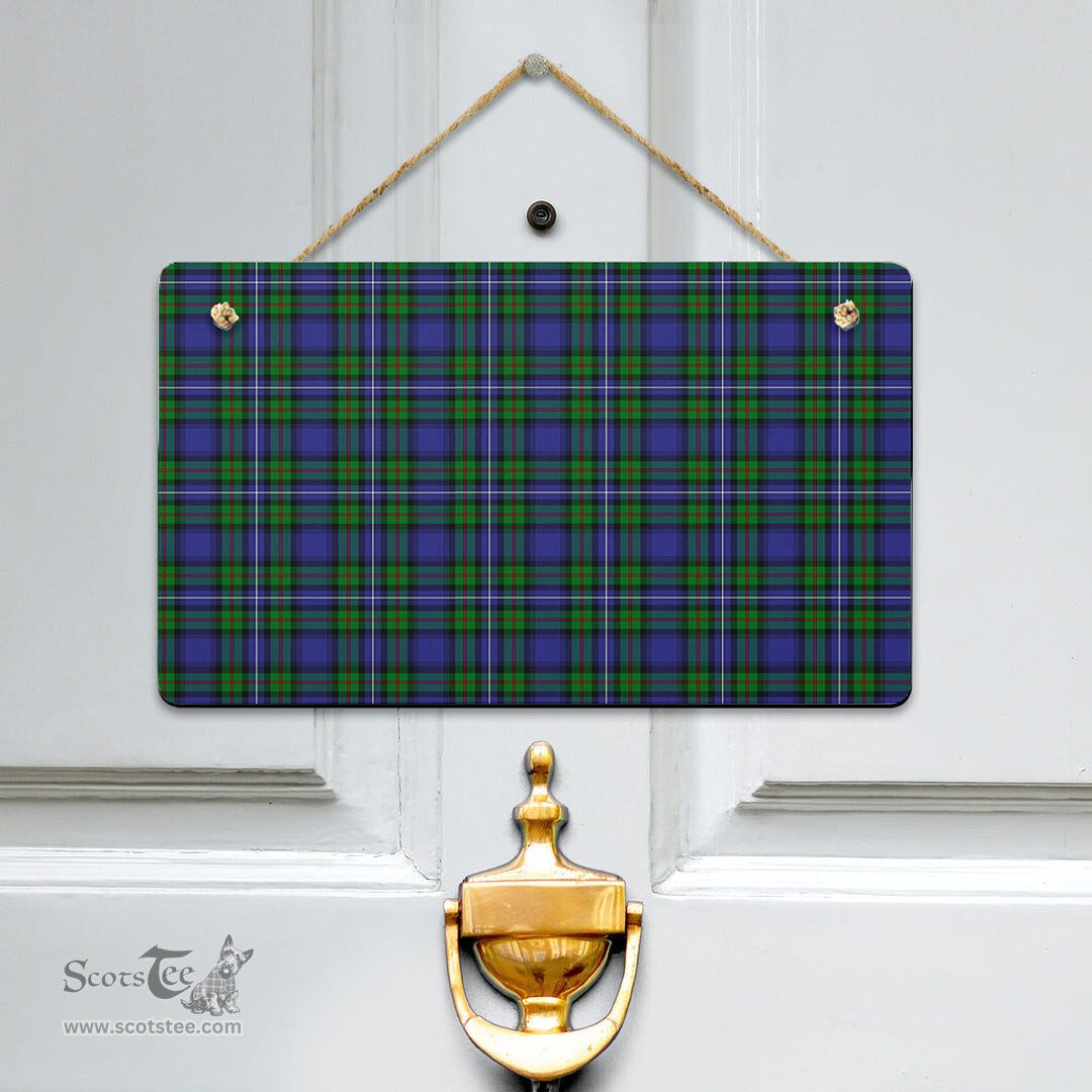 Scottish Robertson Hunting Modern Clan Tartan Door Sign - Classic Scottish Plaid Tartan Plaid