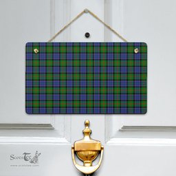 Scottish Paterson Clan Tartan Door Sign - Classic Scottish Plaid Tartan Plaid