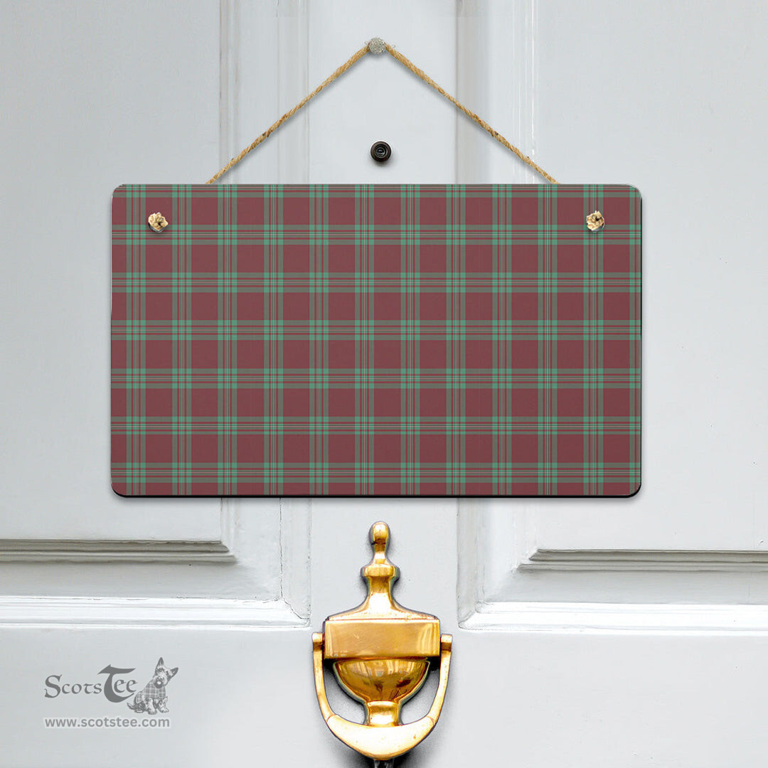 Scottish MacGregor Hunting Ancient Clan Tartan Door Sign - Classic Scottish Plaid Tartan Plaid
