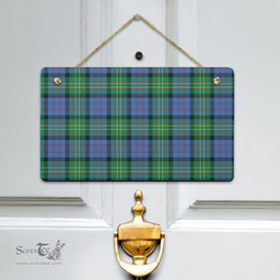 Scottish Bowie Ancient Clan Tartan Door Sign - Classic Scottish Plaid Tartan Plaid