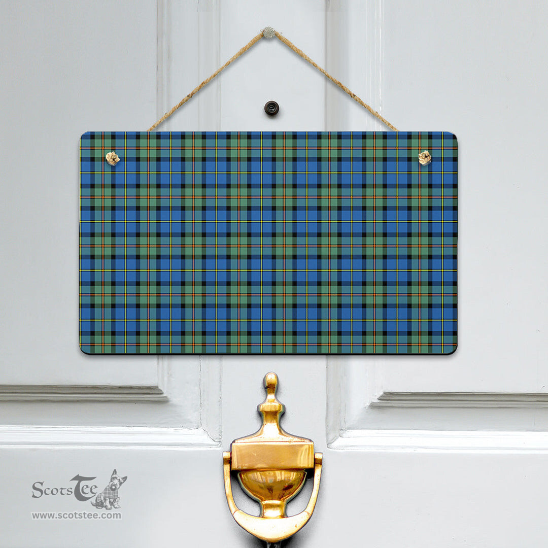 Scottish MacLeod of Harris Ancient Clan Tartan Door Sign - Classic Scottish Plaid Tartan Plaid