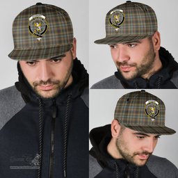 Scottish Stewart Hunting Weathered Clan Tartan Snapback Hat - Crest Classic Scottish Plaid Tartan Plaid