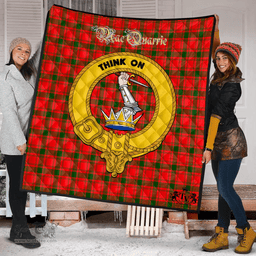 Scottish MacQuarrie Modern Clan Tartan Quilt - Crest Gold Style Scottish Plaid Tartan Plaid
