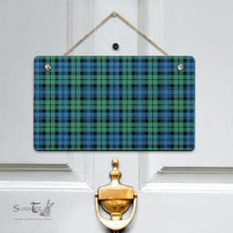 Scottish Campbell Ancient 01 Clan Tartan Door Sign - Classic Scottish Plaid Tartan Plaid