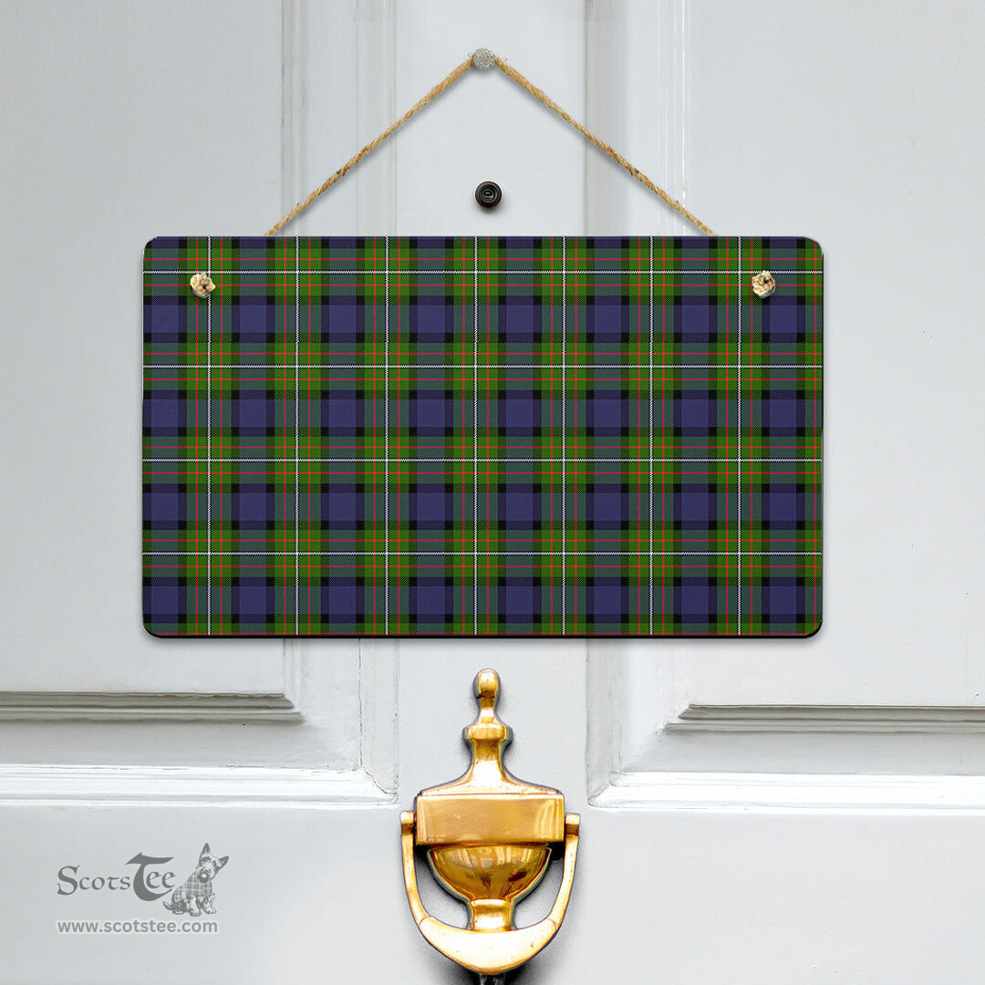 Scottish Fergusson Modern Clan Tartan Door Sign - Classic Scottish Plaid Tartan Plaid