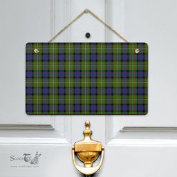 Scottish Fergusson Modern Clan Tartan Door Sign - Classic Scottish Plaid Tartan Plaid