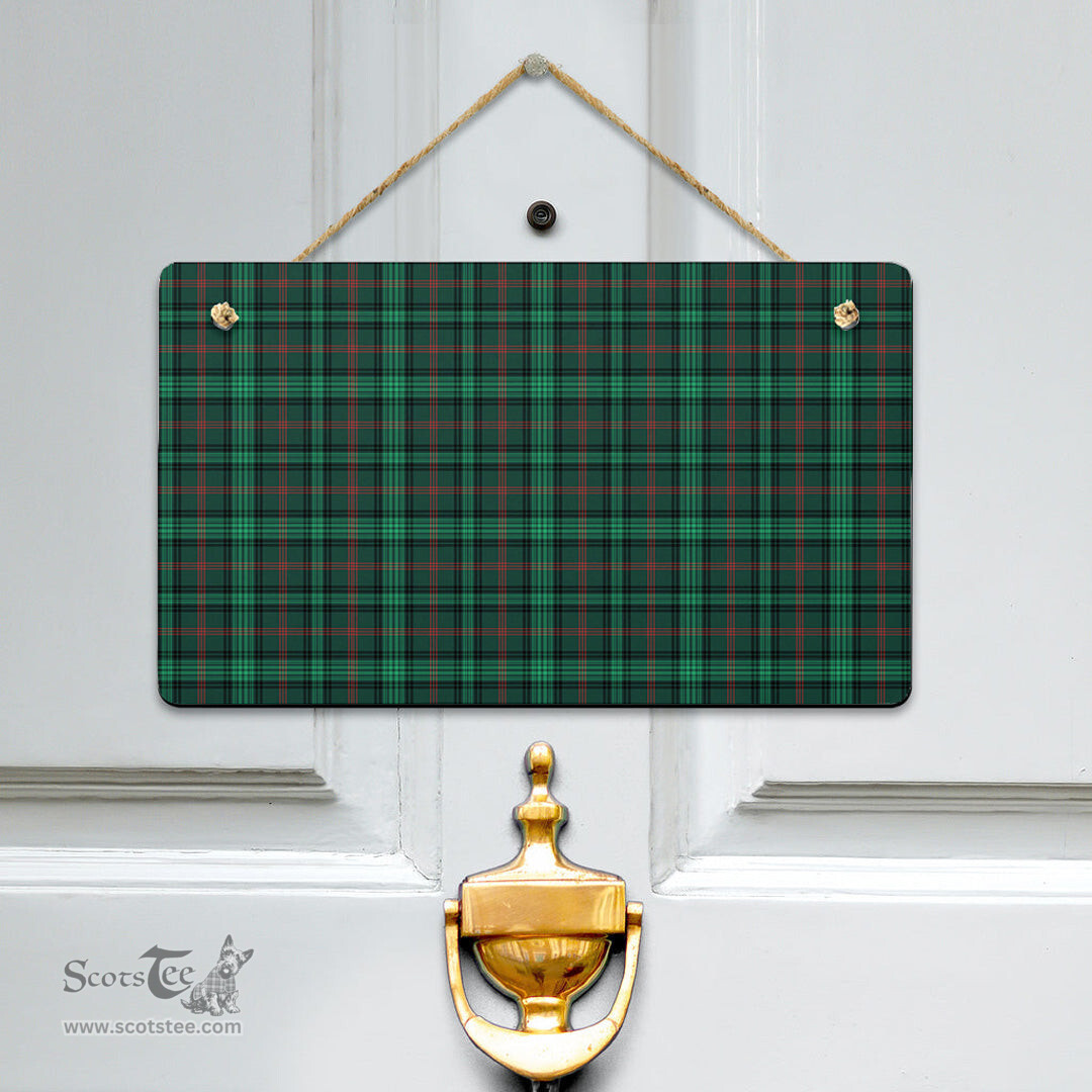 Scottish Ross Hunting Modern Clan Tartan Door Sign - Classic Scottish Plaid Tartan Plaid