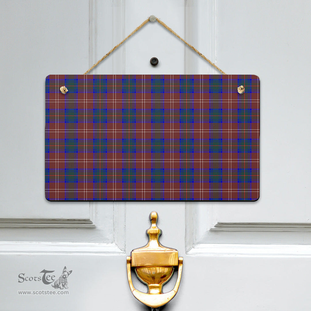 Scottish Chisholm Hunting Modern Clan Tartan Door Sign - Classic Scottish Plaid Tartan Plaid