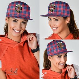 Scottish Graham of Menteith Red Clan Tartan Snapback Hat - Crest Classic Scottish Plaid Tartan Plaid