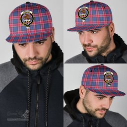 Scottish Graham of Menteith Red Clan Tartan Snapback Hat - Crest Classic Scottish Plaid Tartan Plaid