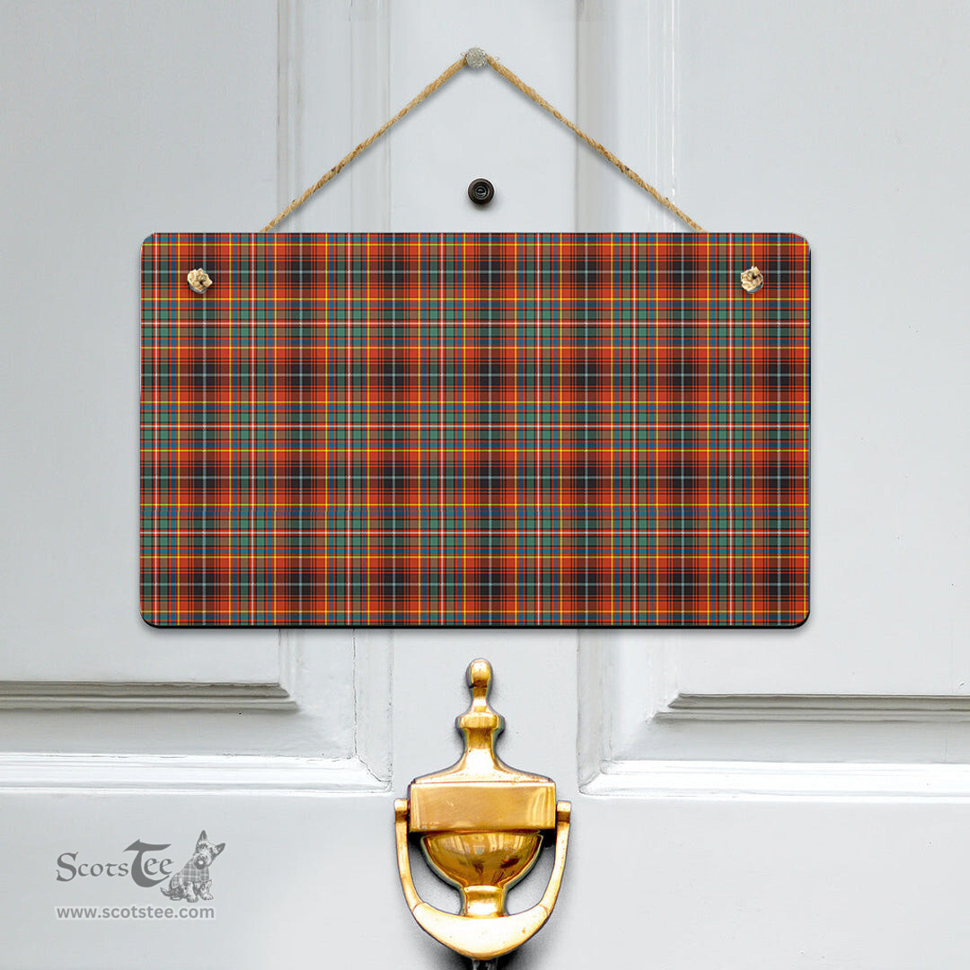 Scottish Innes Ancient Clan Tartan Door Sign - Classic Scottish Plaid Tartan Plaid