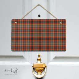 Scottish Innes Ancient Clan Tartan Door Sign - Classic Scottish Plaid Tartan Plaid
