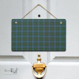 Scottish Ogilvie Hunting Ancient Clan Tartan Door Sign - Classic Scottish Plaid Tartan Plaid